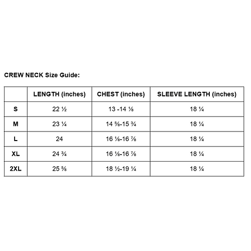 crewneck sizing chart worthy_wear_crewneck_sizing_chart