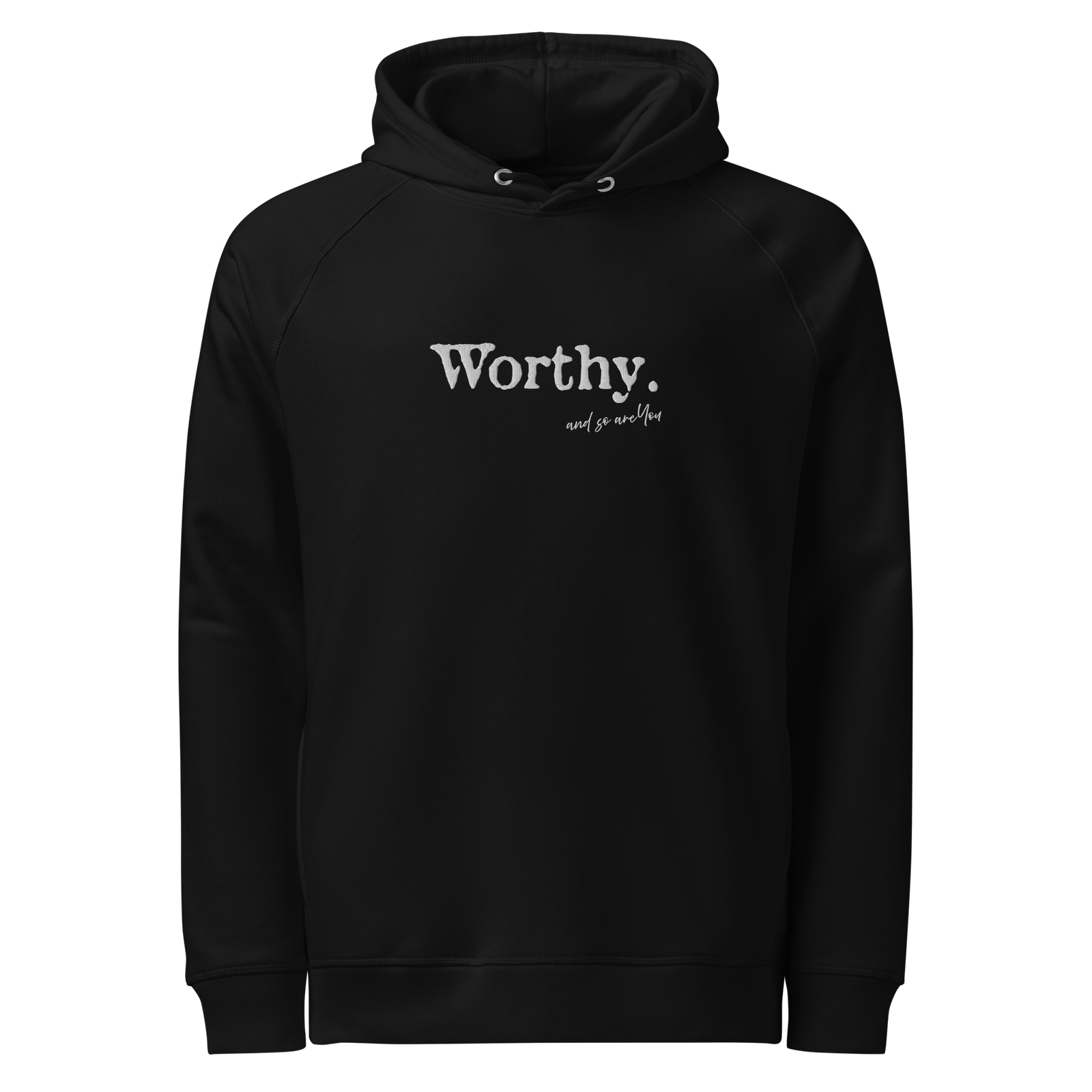 unisex-organic-side-pocket-hoodie-black-front-690d1c84833d4.png Worthy_black_hoodie