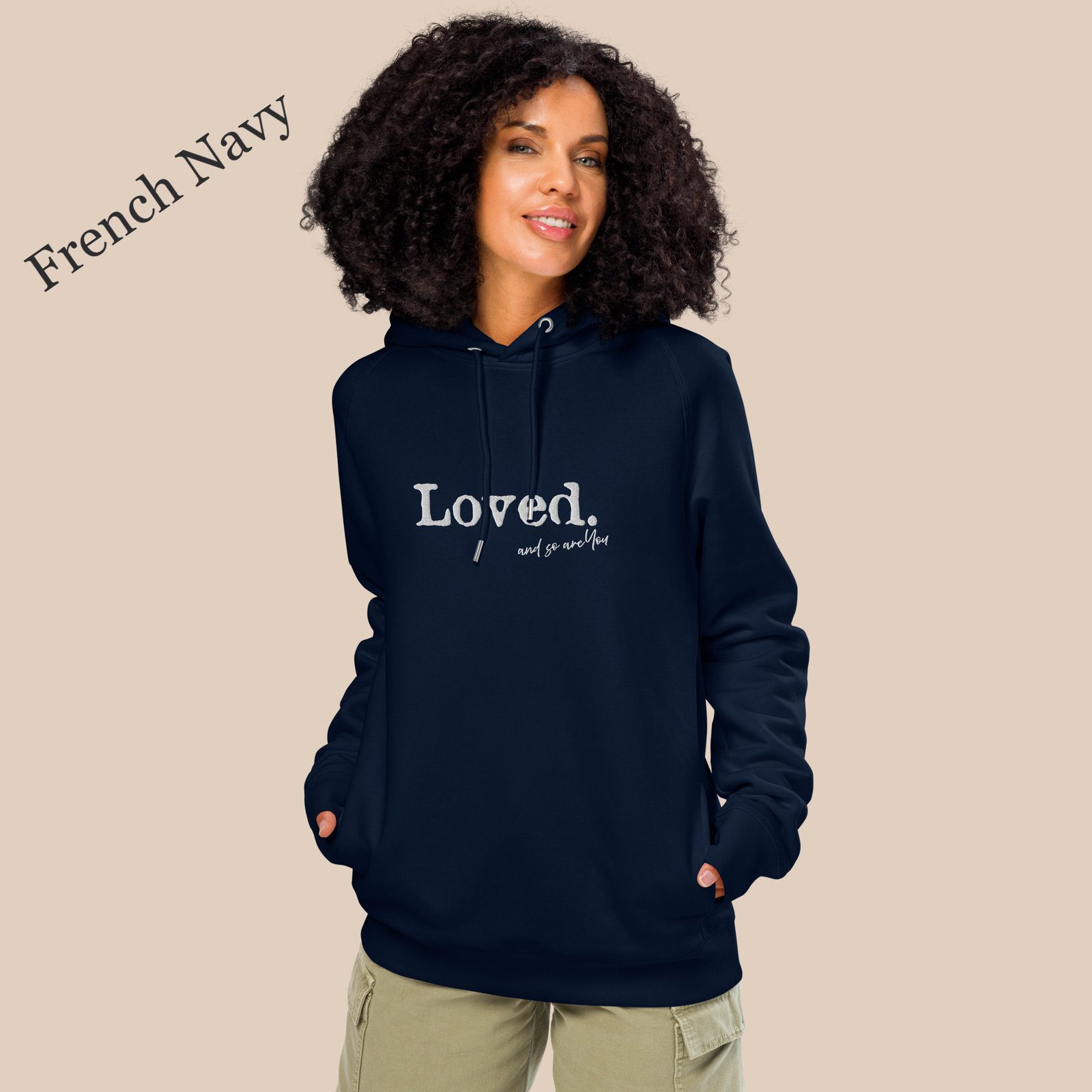 unisex-organic-side-pocket-hoodie-french-navy-front-2-68d0da5a998ba_edited french-navy-loved-hoodie