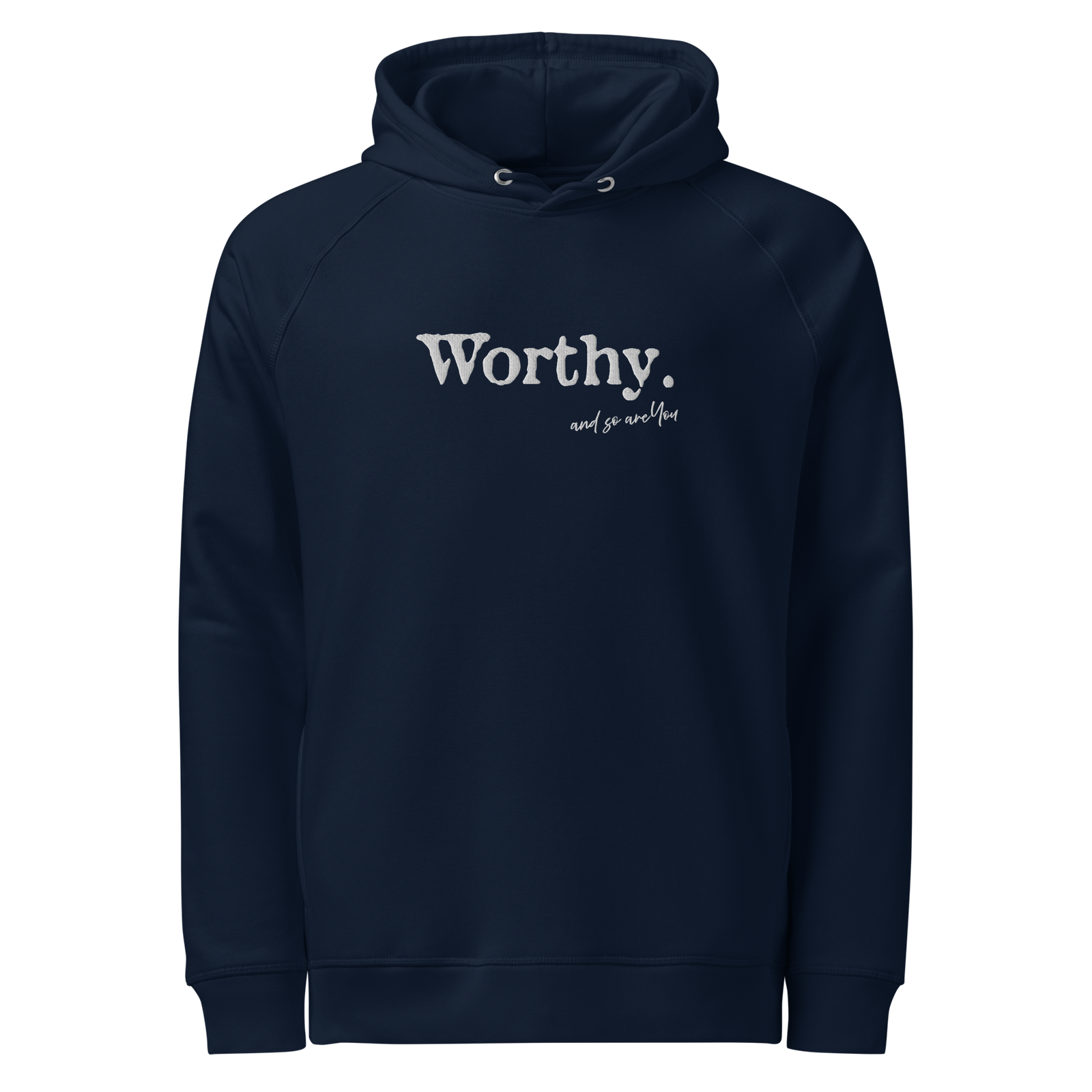 unisex-organic-side-pocket-hoodie-french-navy-front-68bdeb4ea3d71 worthy-french-navy-hoodie